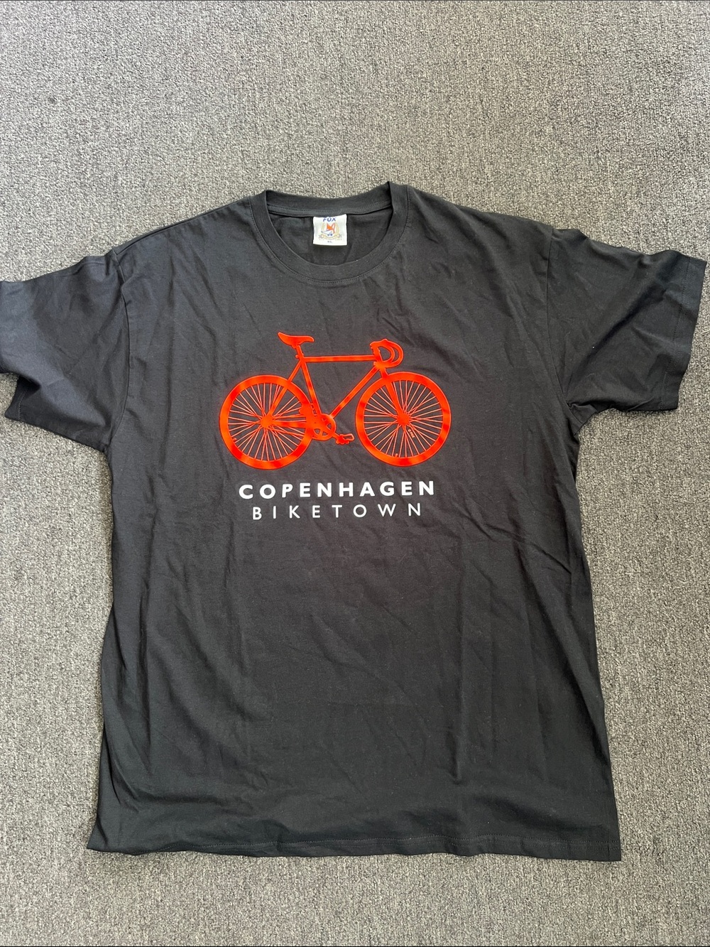 Fox Black Tee with Red Bicycle Graphic